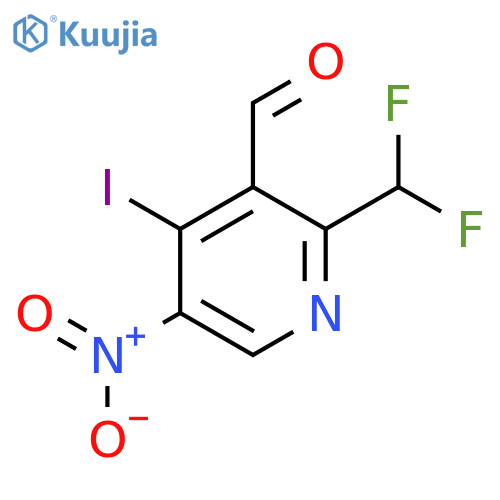 2-(Difluoromethyl)-4-iodo-5-nitropyridine-3-carboxaldehyde structure