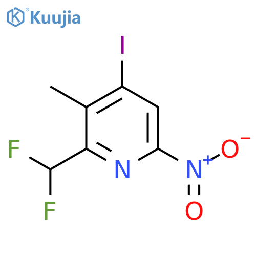 2-(Difluoromethyl)-4-iodo-3-methyl-6-nitropyridine structure