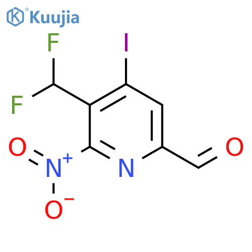 3-(Difluoromethyl)-4-iodo-2-nitropyridine-6-carboxaldehyde structure