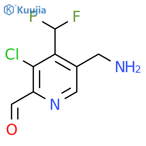 5-(Aminomethyl)-3-chloro-4-(difluoromethyl)pyridine-2-carboxaldehyde structure