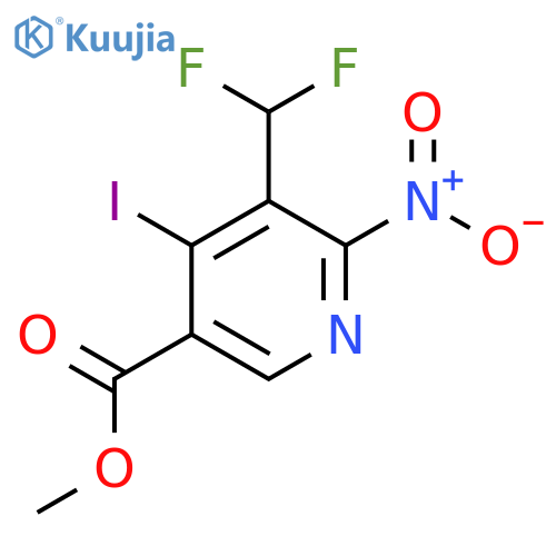 Methyl 3-(difluoromethyl)-4-iodo-2-nitropyridine-5-carboxylate structure