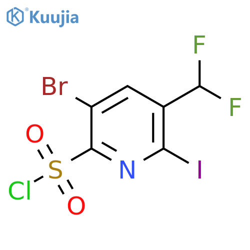 3-Bromo-5-(difluoromethyl)-6-iodopyridine-2-sulfonyl chloride structure