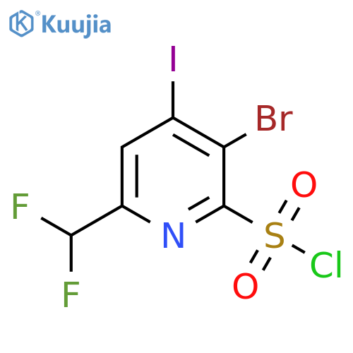 3-Bromo-6-(difluoromethyl)-4-iodopyridine-2-sulfonyl chloride structure