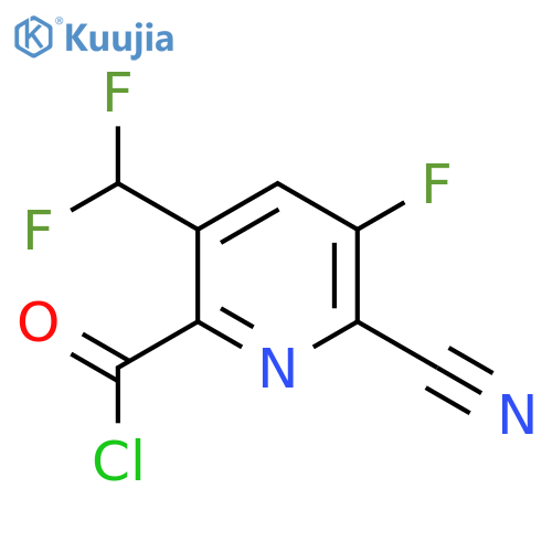 2-Cyano-5-(difluoromethyl)-3-fluoropyridine-6-carbonyl chloride structure