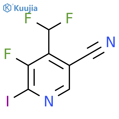 5-Cyano-4-(difluoromethyl)-3-fluoro-2-iodopyridine structure