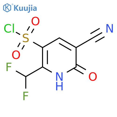 3-Cyano-6-(difluoromethyl)-2-hydroxypyridine-5-sulfonyl chloride structure