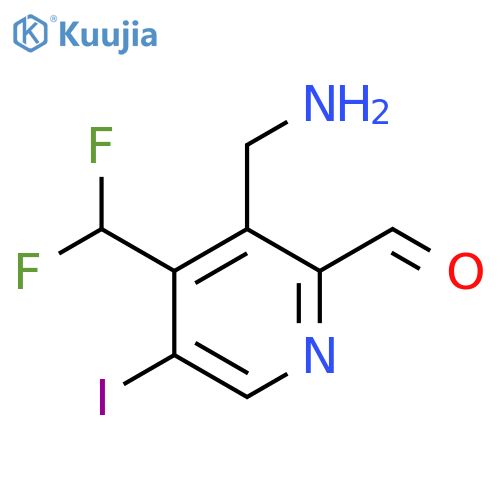 3-(Aminomethyl)-4-(difluoromethyl)-5-iodopyridine-2-carboxaldehyde structure