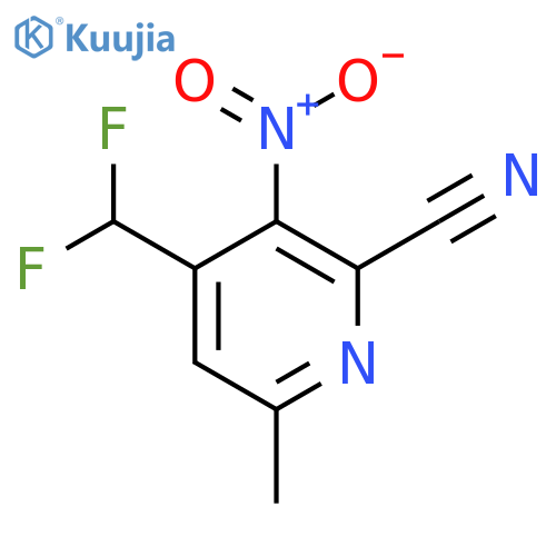 2-Cyano-4-(difluoromethyl)-6-methyl-3-nitropyridine structure