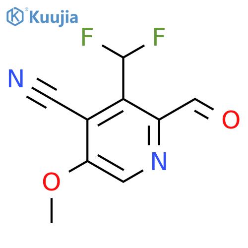 4-Cyano-3-(difluoromethyl)-5-methoxypyridine-2-carboxaldehyde structure