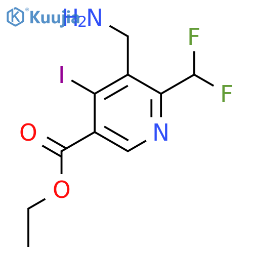 Ethyl 3-(aminomethyl)-2-(difluoromethyl)-4-iodopyridine-5-carboxylate structure