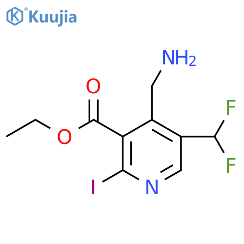 Ethyl 4-(aminomethyl)-5-(difluoromethyl)-2-iodopyridine-3-carboxylate structure