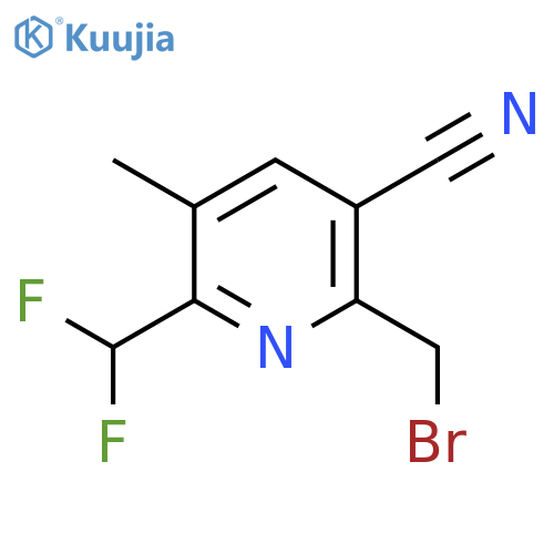 2-(Bromomethyl)-3-cyano-6-(difluoromethyl)-5-methylpyridine structure
