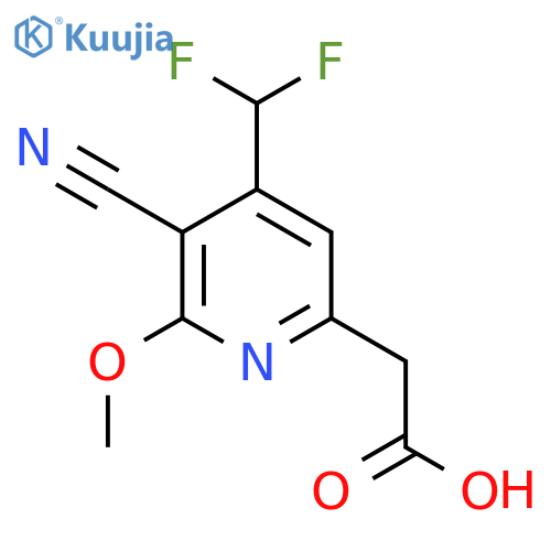3-Cyano-4-(difluoromethyl)-2-methoxypyridine-6-acetic acid structure