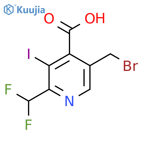 5-(Bromomethyl)-2-(difluoromethyl)-3-iodopyridine-4-carboxylic acid structure