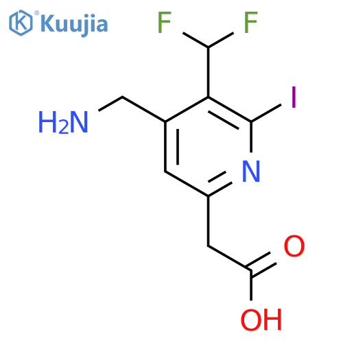 4-(Aminomethyl)-3-(difluoromethyl)-2-iodopyridine-6-acetic acid structure