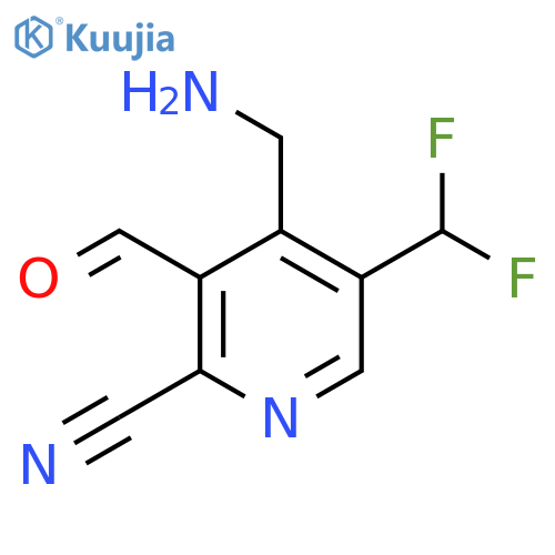 4-(Aminomethyl)-2-cyano-5-(difluoromethyl)pyridine-3-carboxaldehyde structure