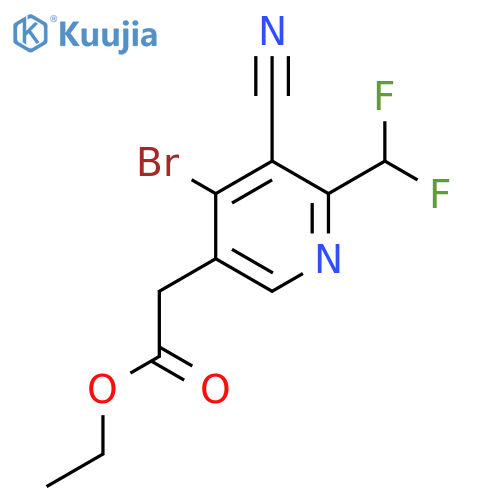 Ethyl 4-bromo-3-cyano-2-(difluoromethyl)pyridine-5-acetate structure