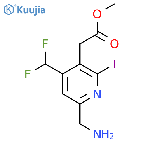 Methyl 6-(aminomethyl)-4-(difluoromethyl)-2-iodopyridine-3-acetate structure