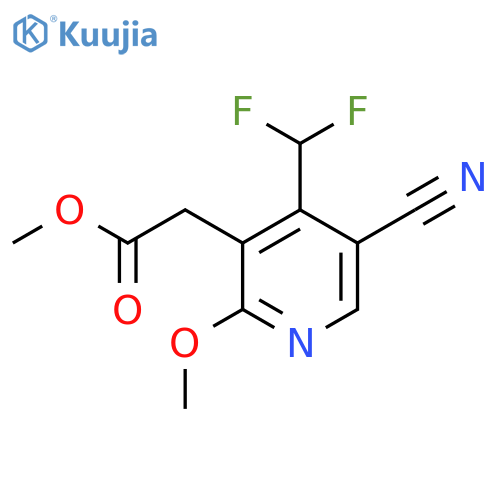 Methyl 5-cyano-4-(difluoromethyl)-2-methoxypyridine-3-acetate structure