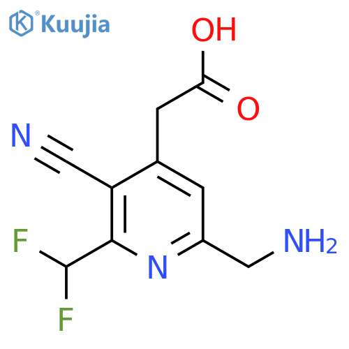 6-(Aminomethyl)-3-cyano-2-(difluoromethyl)pyridine-4-acetic acid structure