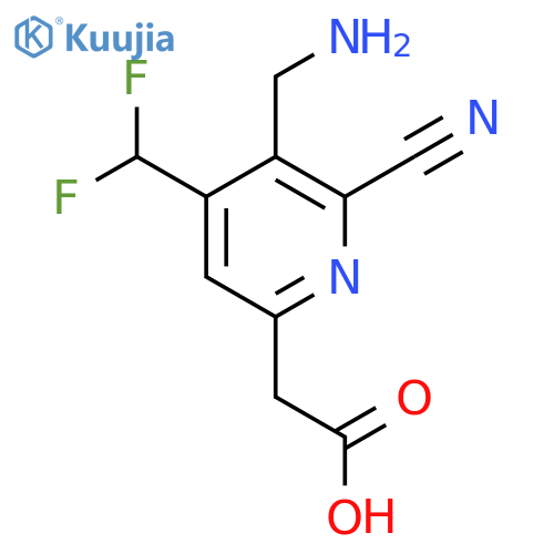 3-(Aminomethyl)-2-cyano-4-(difluoromethyl)pyridine-6-acetic acid structure