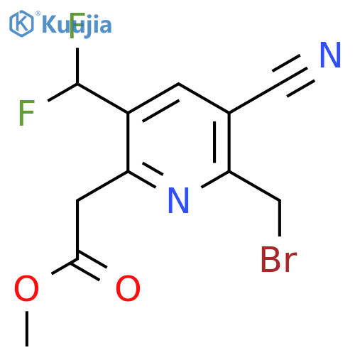 Methyl 2-(bromomethyl)-3-cyano-5-(difluoromethyl)pyridine-6-acetate structure