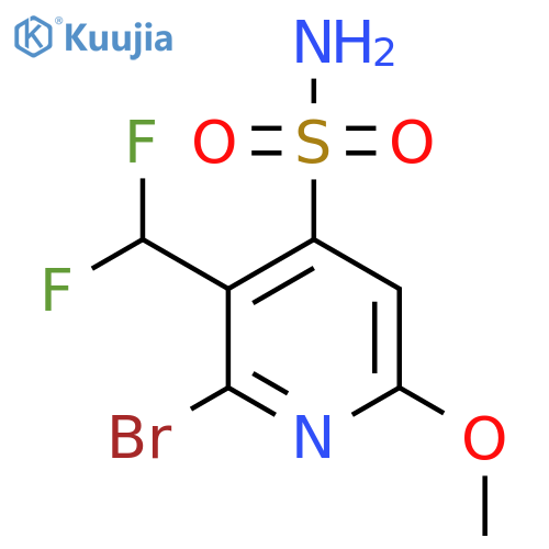 2-Bromo-3-(difluoromethyl)-6-methoxypyridine-4-sulfonamide structure