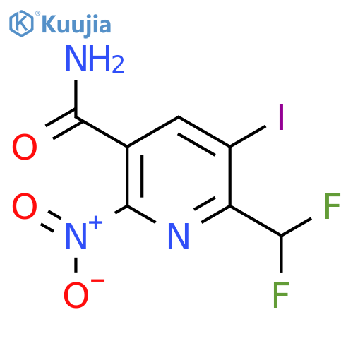 2-(Difluoromethyl)-3-iodo-6-nitropyridine-5-carboxamide structure