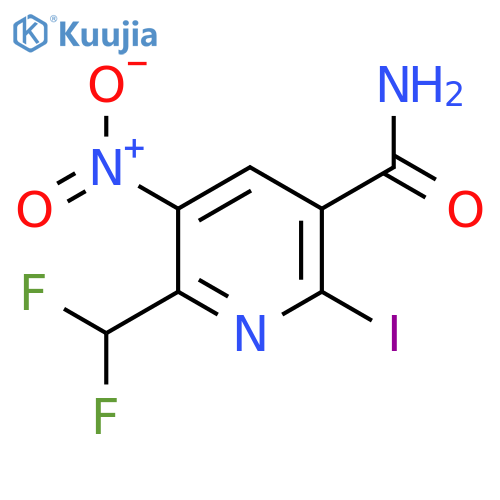 2-(Difluoromethyl)-6-iodo-3-nitropyridine-5-carboxamide structure
