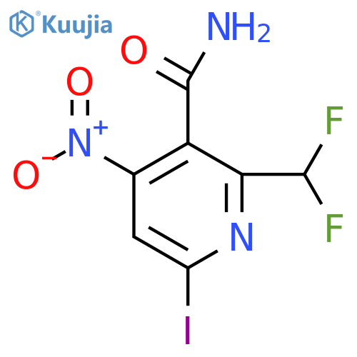 2-(Difluoromethyl)-6-iodo-4-nitropyridine-3-carboxamide structure