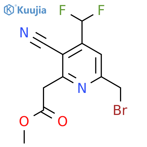 Methyl 6-(bromomethyl)-3-cyano-4-(difluoromethyl)pyridine-2-acetate structure