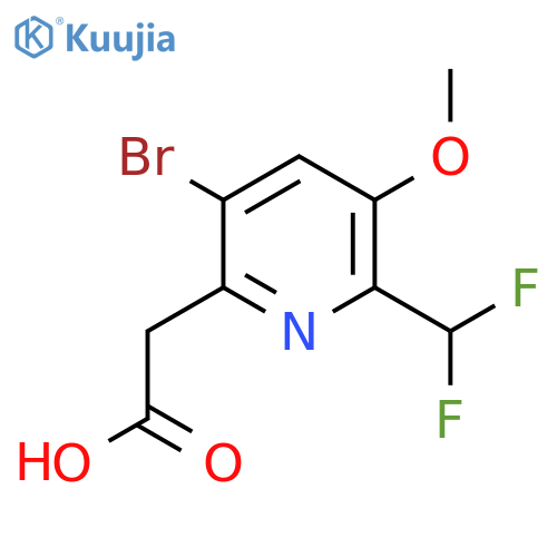 5-Bromo-2-(difluoromethyl)-3-methoxypyridine-6-acetic acid structure