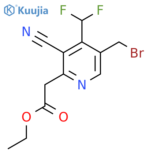 Ethyl 5-(bromomethyl)-3-cyano-4-(difluoromethyl)pyridine-2-acetate structure