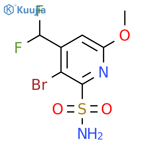 3-Bromo-4-(difluoromethyl)-6-methoxypyridine-2-sulfonamide structure