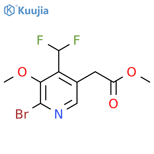 Methyl 2-bromo-4-(difluoromethyl)-3-methoxypyridine-5-acetate structure