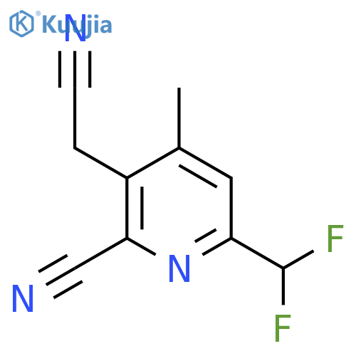 2-Cyano-6-(difluoromethyl)-4-methylpyridine-3-acetonitrile structure
