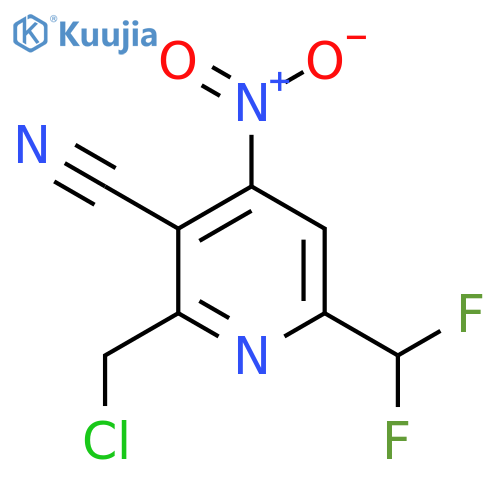 2-(Chloromethyl)-3-cyano-6-(difluoromethyl)-4-nitropyridine structure