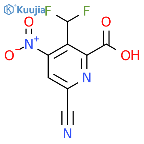 6-Cyano-3-(difluoromethyl)-4-nitropyridine-2-carboxylic acid structure
