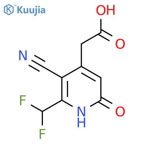 3-Cyano-2-(difluoromethyl)-6-hydroxypyridine-4-acetic acid structure