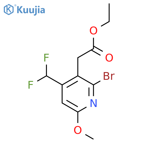 Ethyl 2-bromo-4-(difluoromethyl)-6-methoxypyridine-3-acetate structure