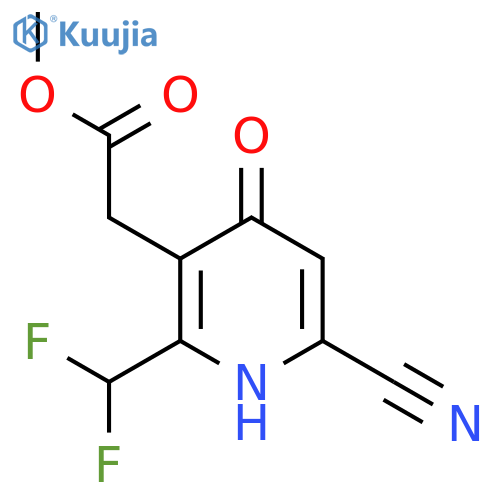 Methyl 6-cyano-2-(difluoromethyl)-4-hydroxypyridine-3-acetate structure