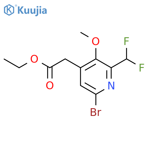 Ethyl 6-bromo-2-(difluoromethyl)-3-methoxypyridine-4-acetate structure