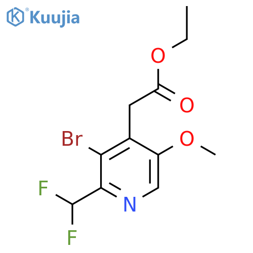 Ethyl 3-bromo-2-(difluoromethyl)-5-methoxypyridine-4-acetate structure