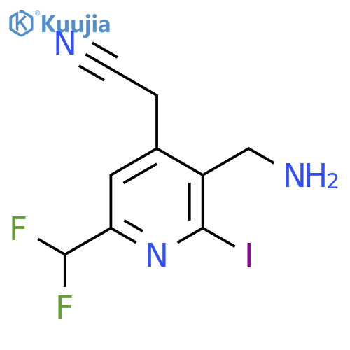 3-(Aminomethyl)-6-(difluoromethyl)-2-iodopyridine-4-acetonitrile structure