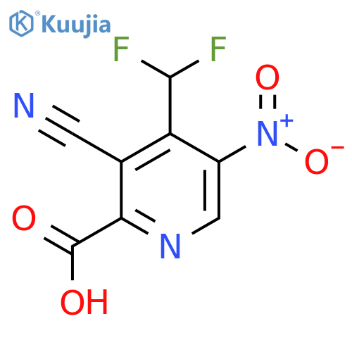 3-Cyano-4-(difluoromethyl)-5-nitropyridine-2-carboxylic acid structure