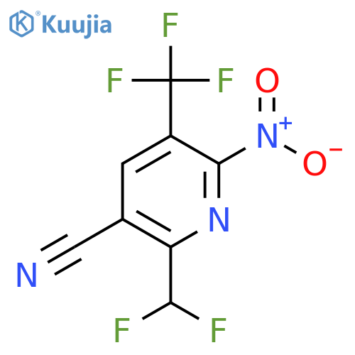 3-Cyano-2-(difluoromethyl)-6-nitro-5-(trifluoromethyl)pyridine structure