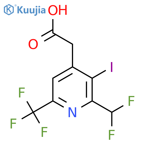 2-(Difluoromethyl)-3-iodo-6-(trifluoromethyl)pyridine-4-acetic acid structure