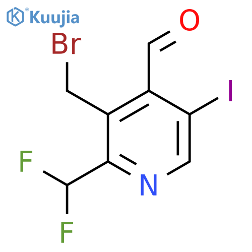 3-(Bromomethyl)-2-(difluoromethyl)-5-iodopyridine-4-carboxaldehyde structure
