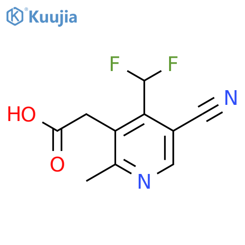 5-Cyano-4-(difluoromethyl)-2-methylpyridine-3-acetic acid structure