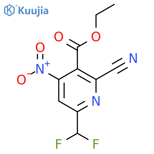 Ethyl 2-cyano-6-(difluoromethyl)-4-nitropyridine-3-carboxylate structure